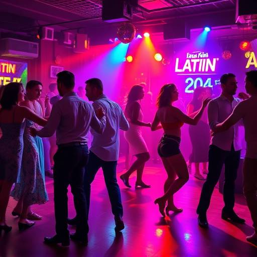 Imagen de personas bailando salsa durante una noche latina.