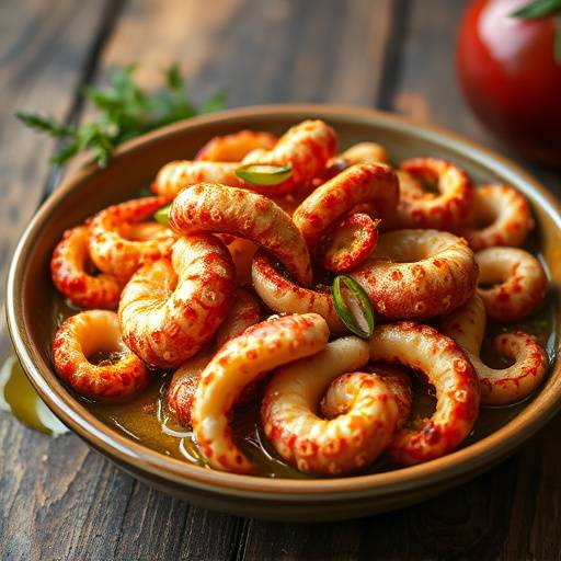 Pulpo a la Gallega, pulpo cocido y servido con aceite de oliva y piment&oacute;n